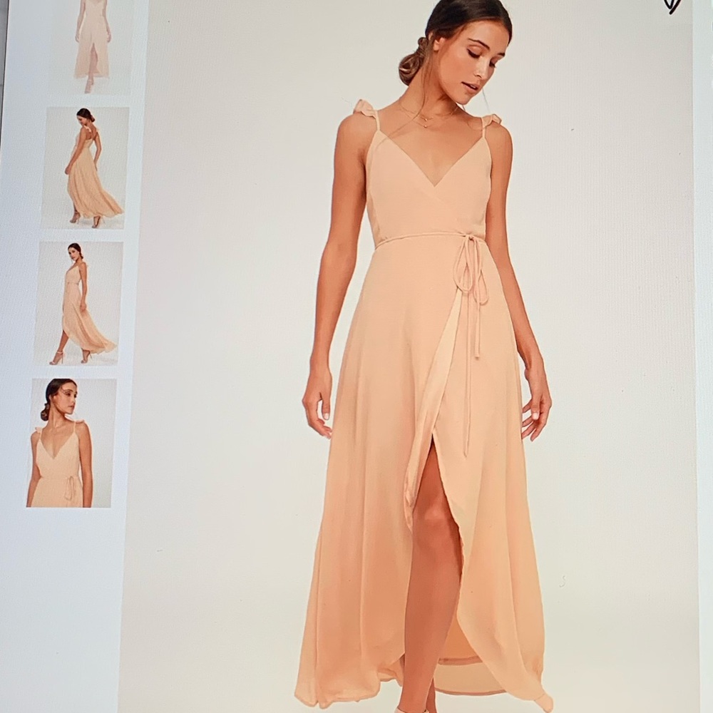 Blush Pink High-Low Wrap Dress